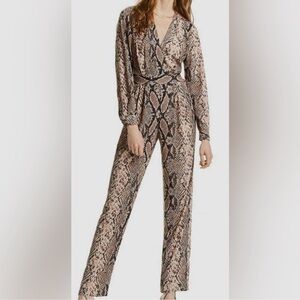 Lini stella snake print long sleeve jumpsuit